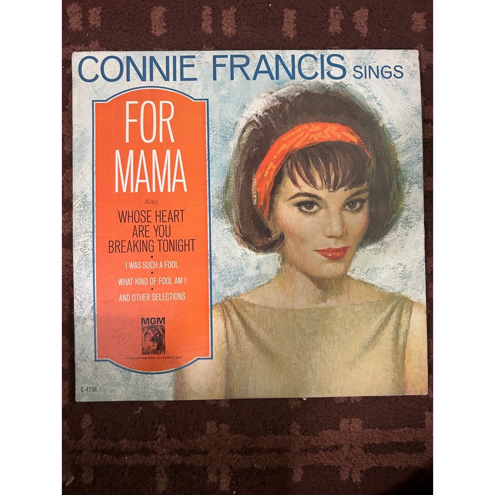 Connie Francis Sings For Mama Vinyl LP MGM Records‎ E-4284 Mono 1965 Pop Vocal